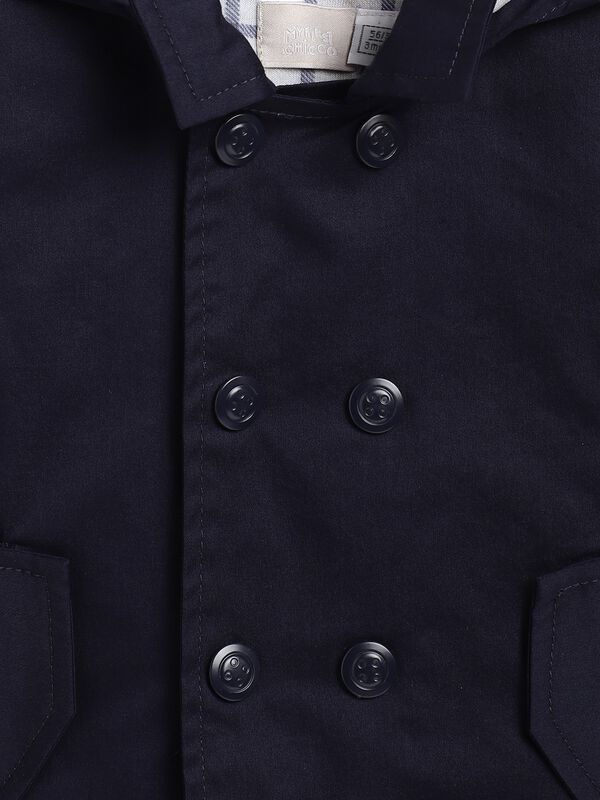 Boys Dark Blue Solid Jacket image number 3